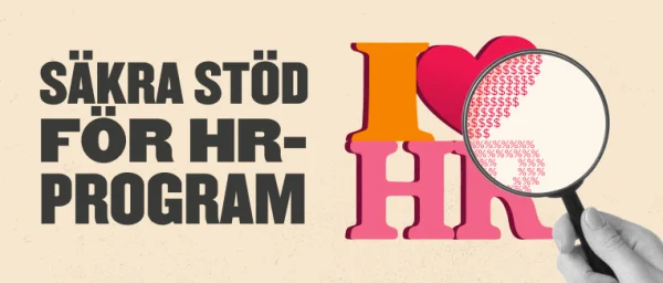 SÄKRA STÖD FÖR HR-PROGRAM with a magnifying glass focusing on financial elements, illustrating analysis in HR support., magnifying-glass, HR-support